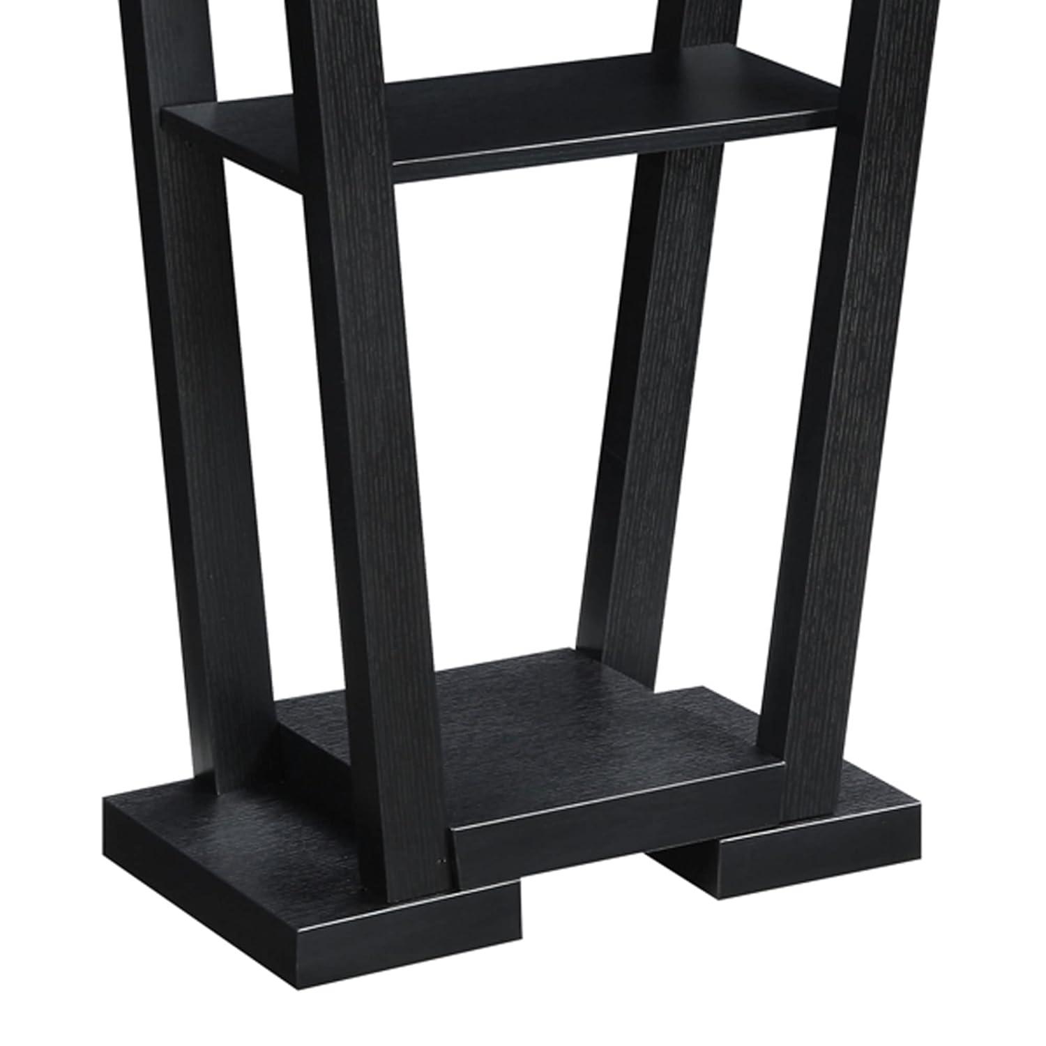 Convenience Concepts Newport V Console with Shelves, Black