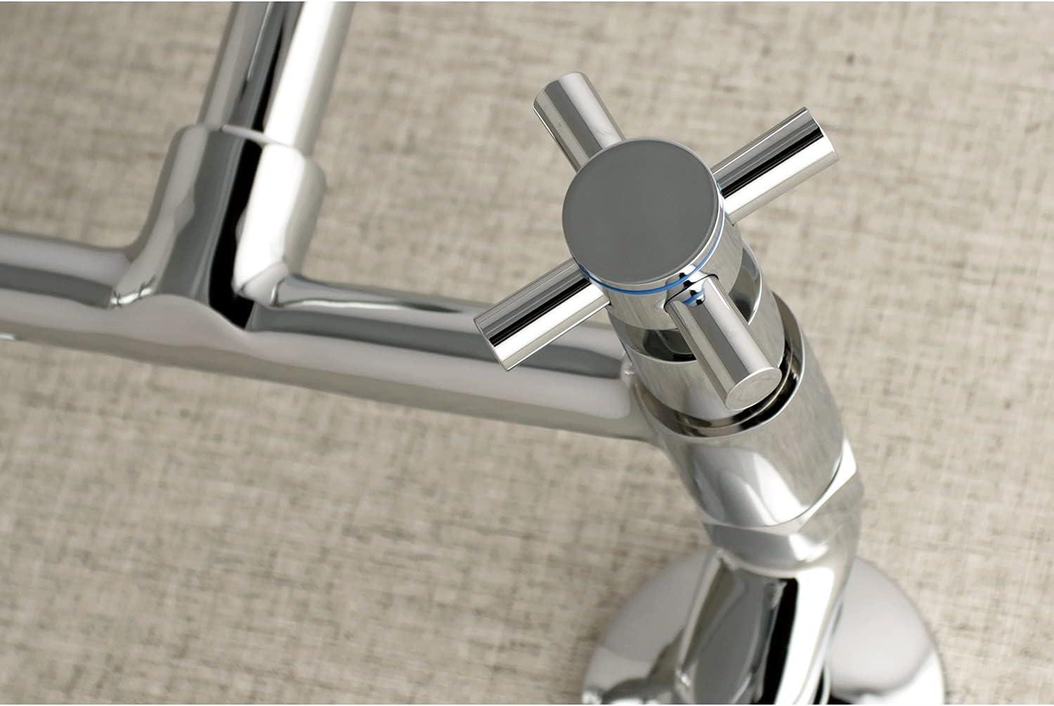 Kingston Brass Concord Double-Handle 2-Hole Wall-Mount Bridge Kitchen Faucet