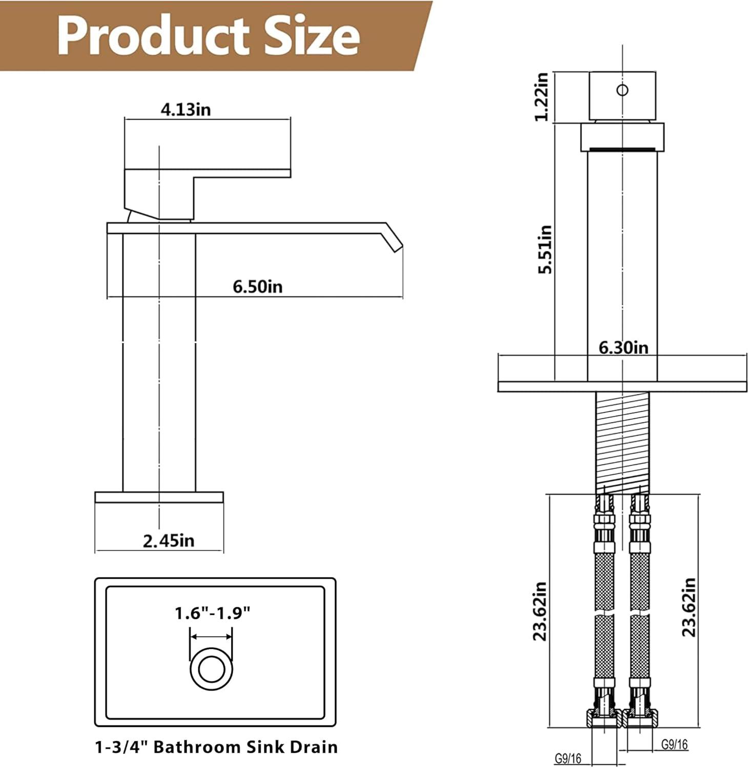 Waterfall Bathroom Faucet,Single Handle 1 Or 3 Hole Bathroom...