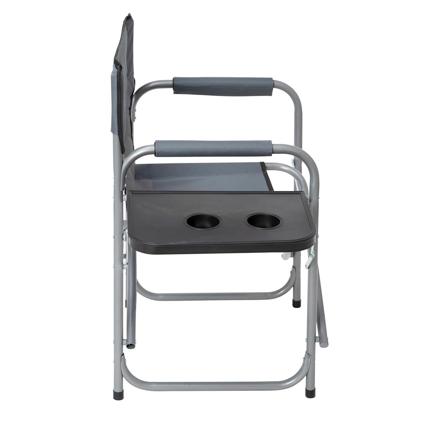 Flash Furniture Steel Camping Chair, Gray