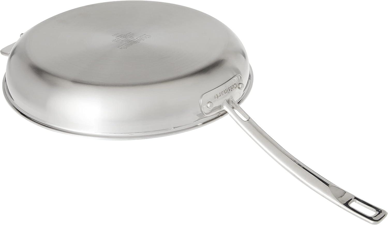 Stainless Steel 12" Non-Stick Skillet with Helper Handle