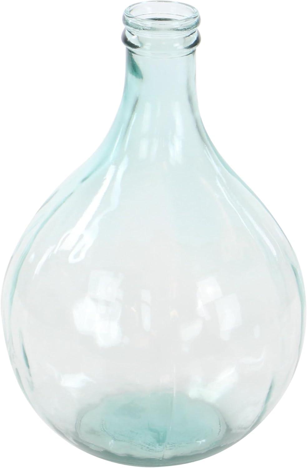 DecMode 17" Spanish Blue Recycled Glass Vase