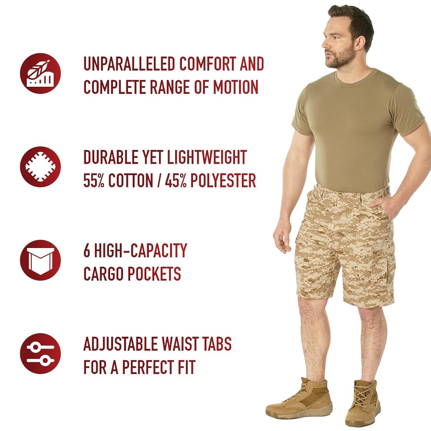 Rothco Digital Camo BDU Shorts,Desert Digital Camo,Large