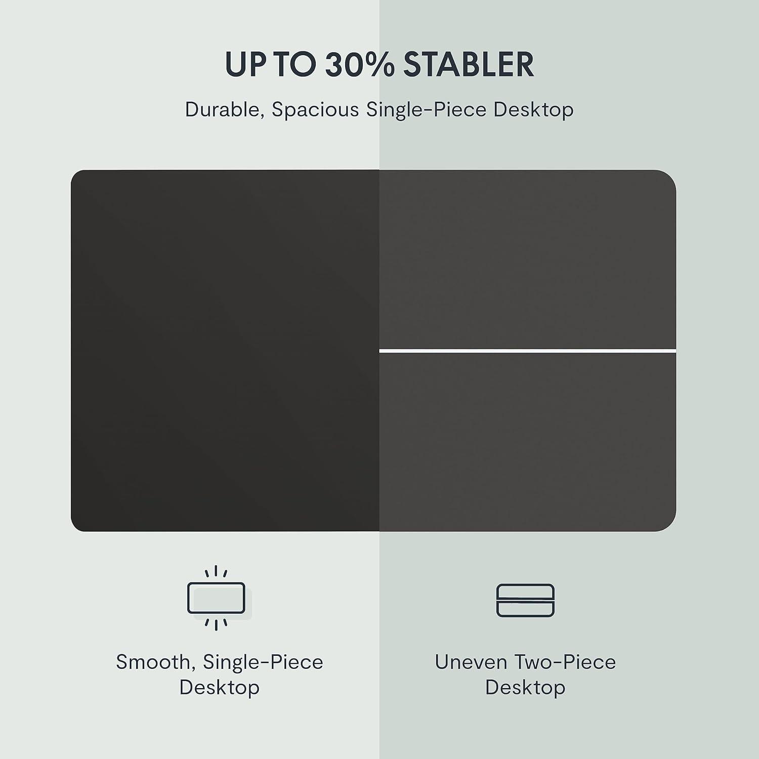 FLEXISPOT EN1 Whole Piece Standing Desk 55 x 28 Inches Stand Up Desk Workstation Home Office Computer Height Adjustable Desk (Black Frame + 55" Black Top, 2 Packages)