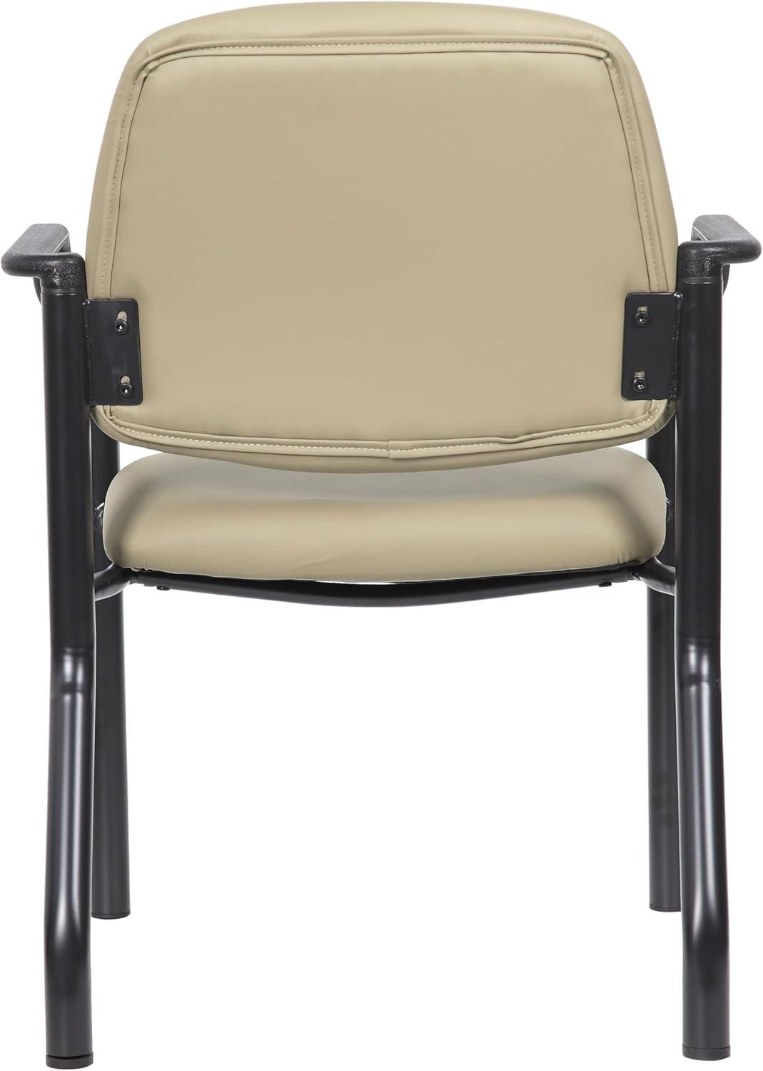 Boss Office Products Big and Tall Antimicrobial Guest Armchair, 300 lb. weight capacity, Beige