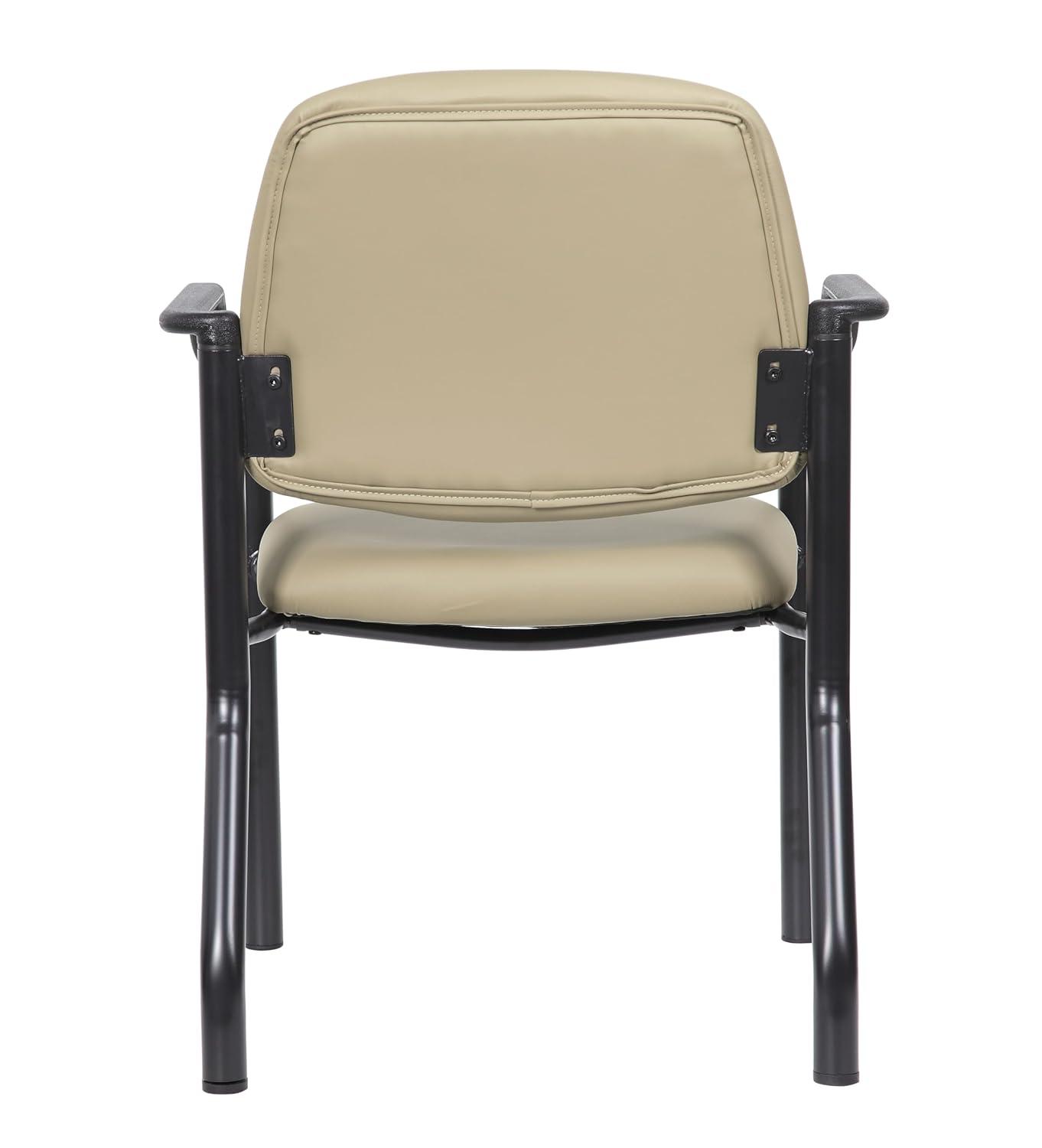 Boss Office Products Big and Tall Antimicrobial Guest Armchair, 300 lb. weight capacity, Beige