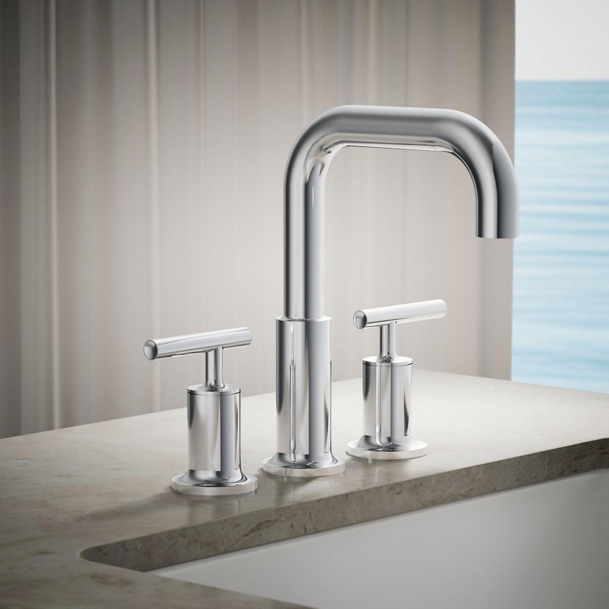 Purist® for Two Deck-Mount Bath Faucet Trim for High-Flow Valve with Lever Handles, Valve Not Included