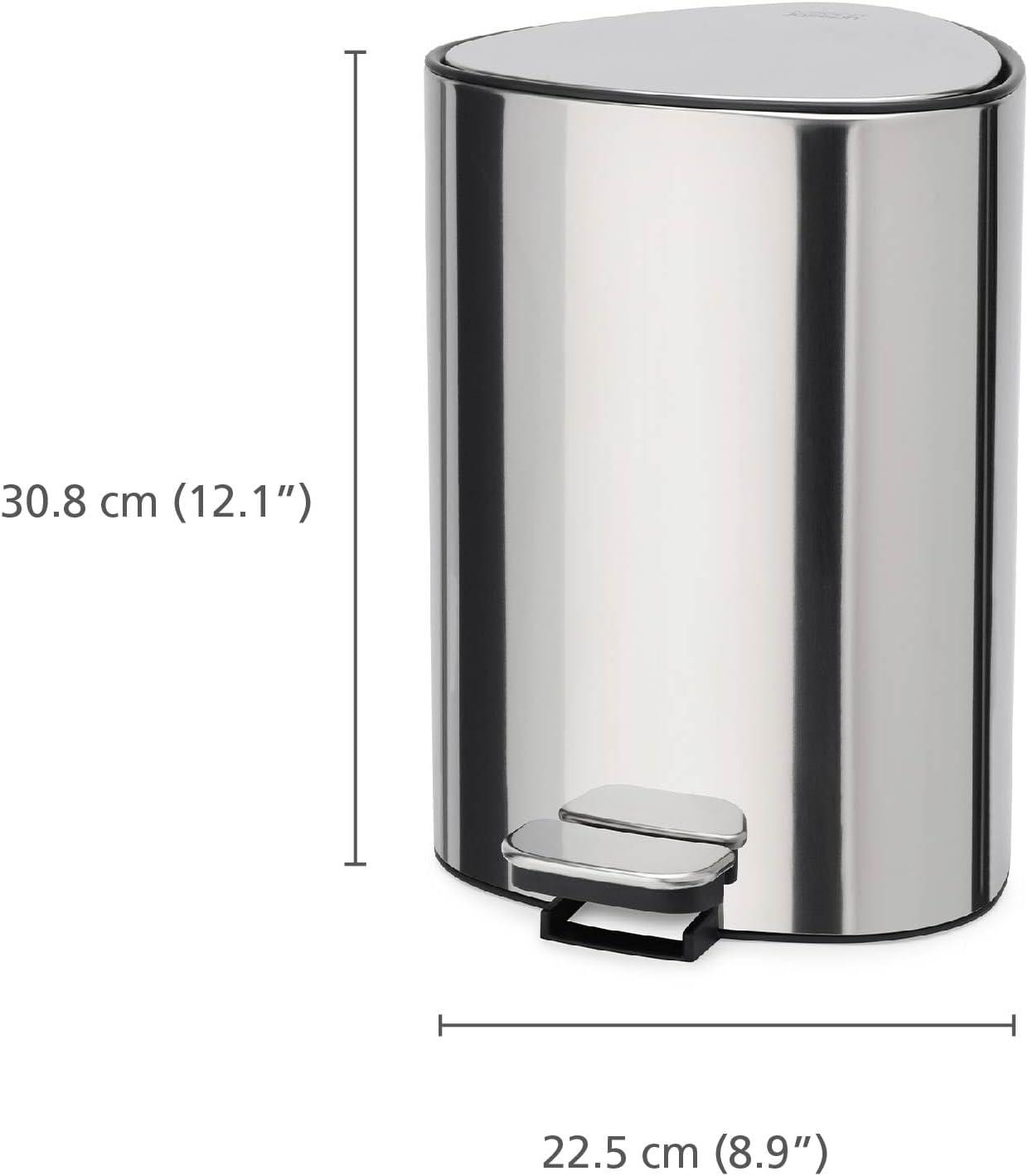 Joseph Joseph 5L Silver Stainless Steel Pedal Trash Can