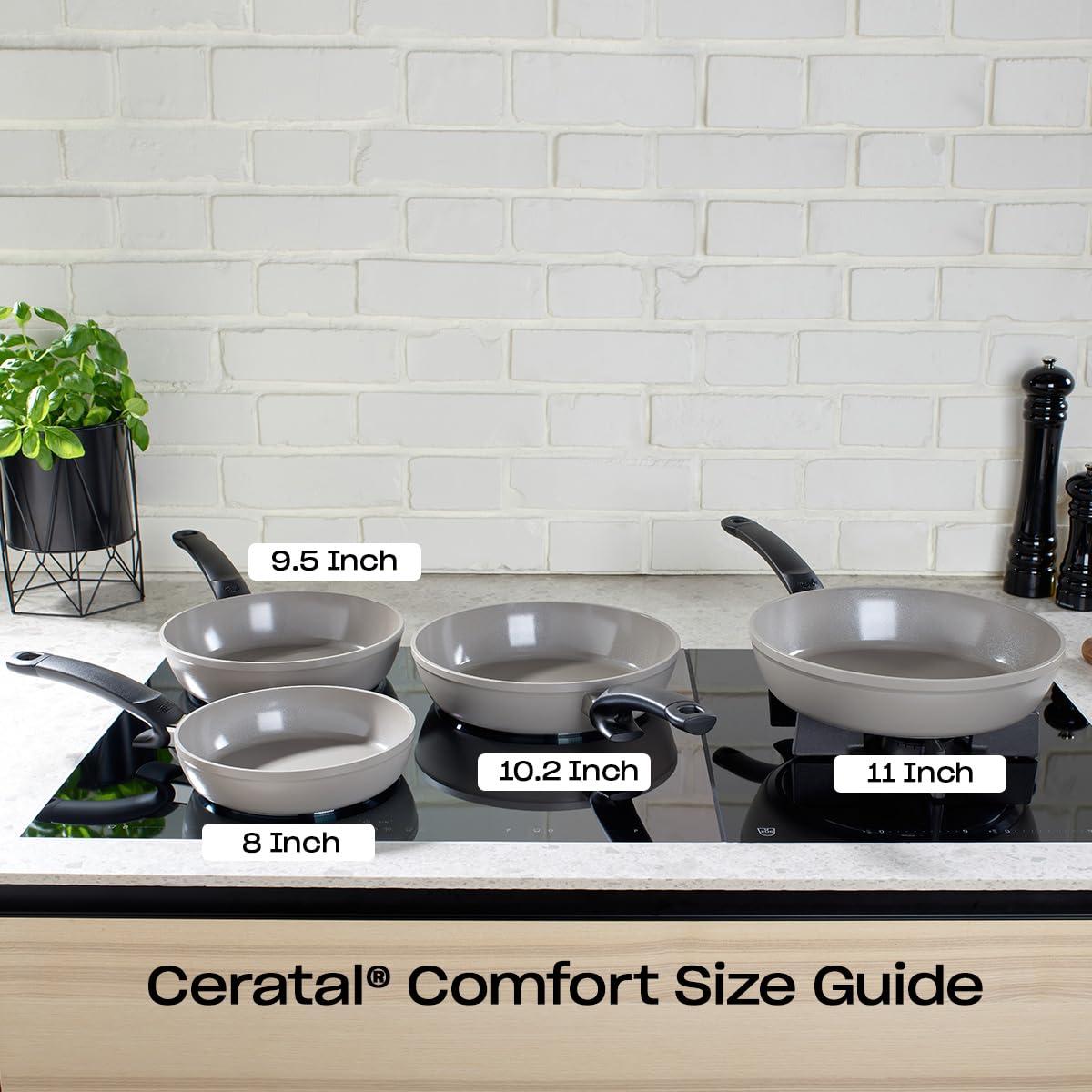 8 Inch Warm Grey Aluminum Ceramic Non-Stick Frying Pan