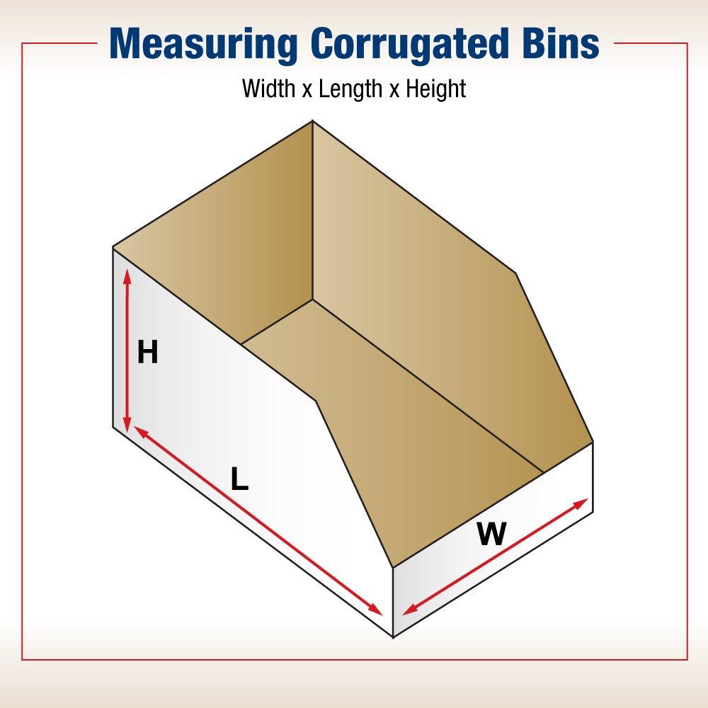 White Corrugated Cardboard Storage Bin 8" x 18" x 4.5" 50-Pack