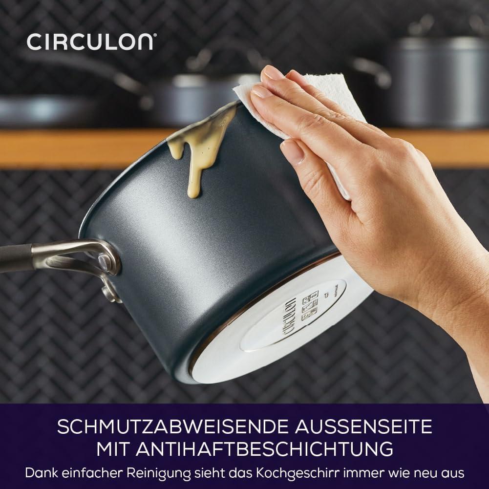 Circulon A1 Series with ScratchDefense Technology 2qt Nonstick Induction Straining Saucepan with Lid Graphite: Dishwasher-Safe Aluminum Cookware