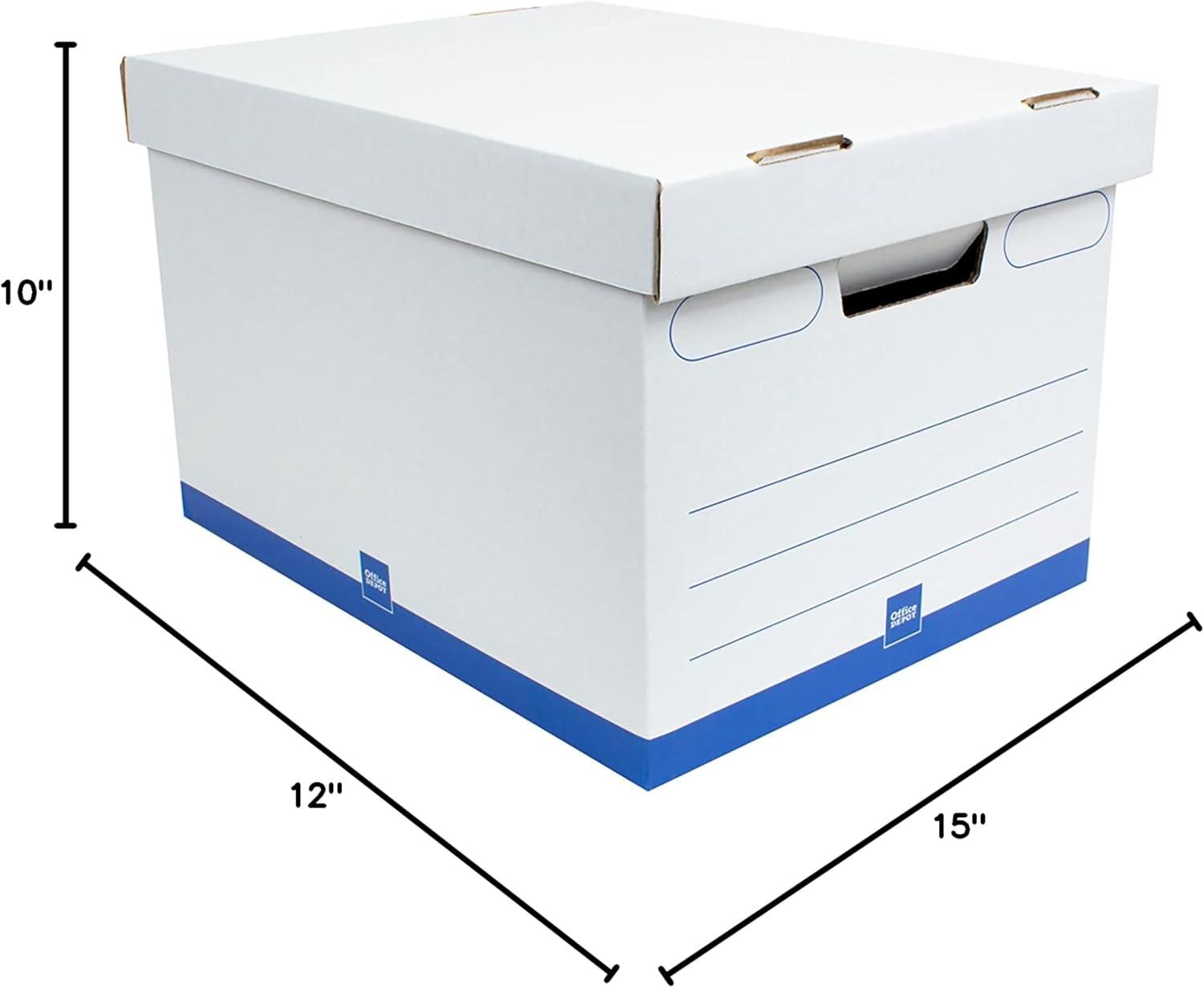 White and Blue Medium-Duty Recycled Storage Boxes with Handles