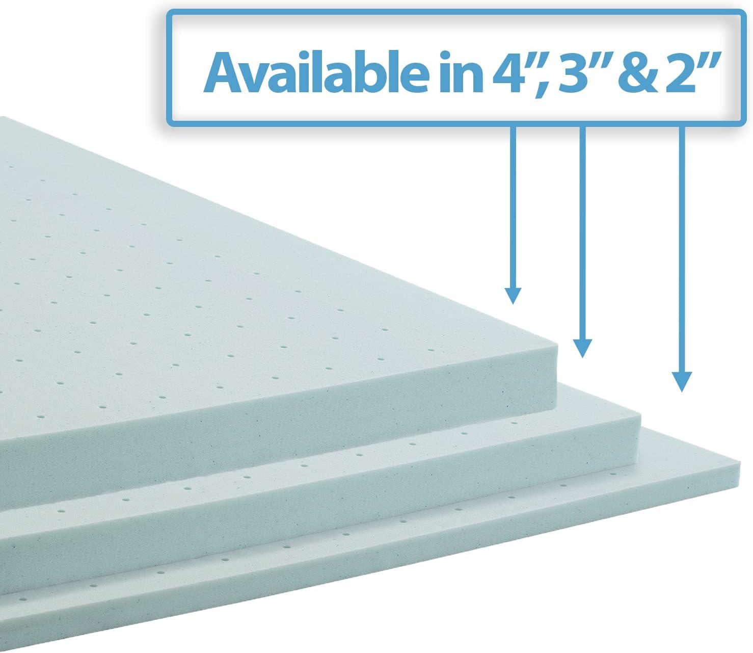 Nestl 4 Inch Memory Foam Mattress Topper, Full Size Gel Infused Mattress Topper