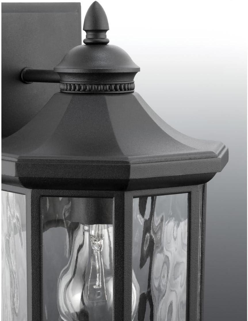 Progress Lighting, Edition, 1-Light, Wall Lantern, Textured Black, Clear Water Glass Shade