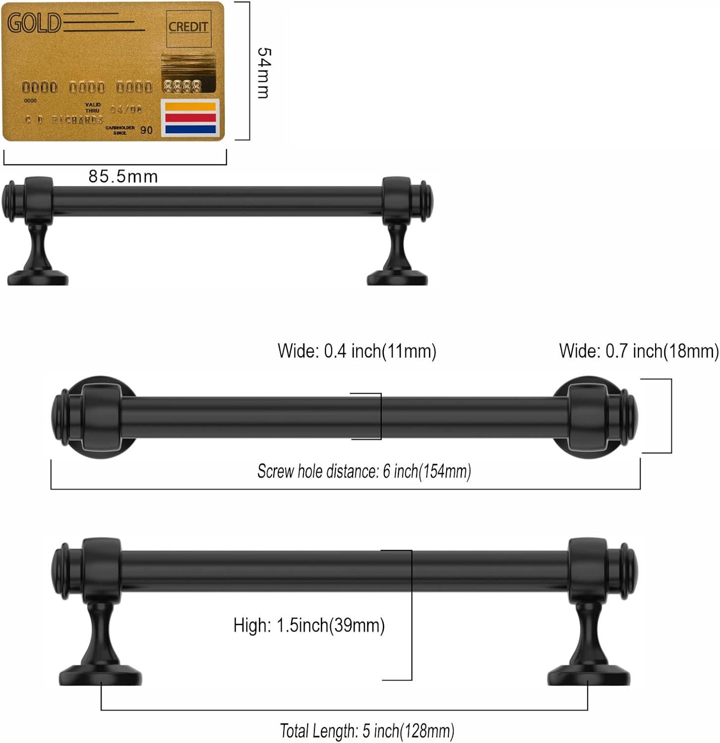 Matte Black Zinc Modern Cabinet Bar Pulls with Mounting Hardware