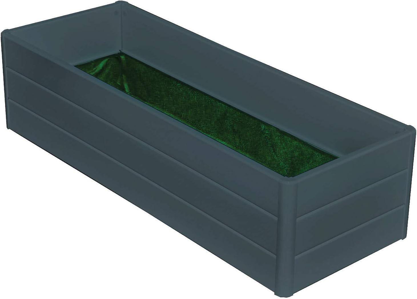 Dark Gray Vinyl Rectangular Raised Terrace Garden Box