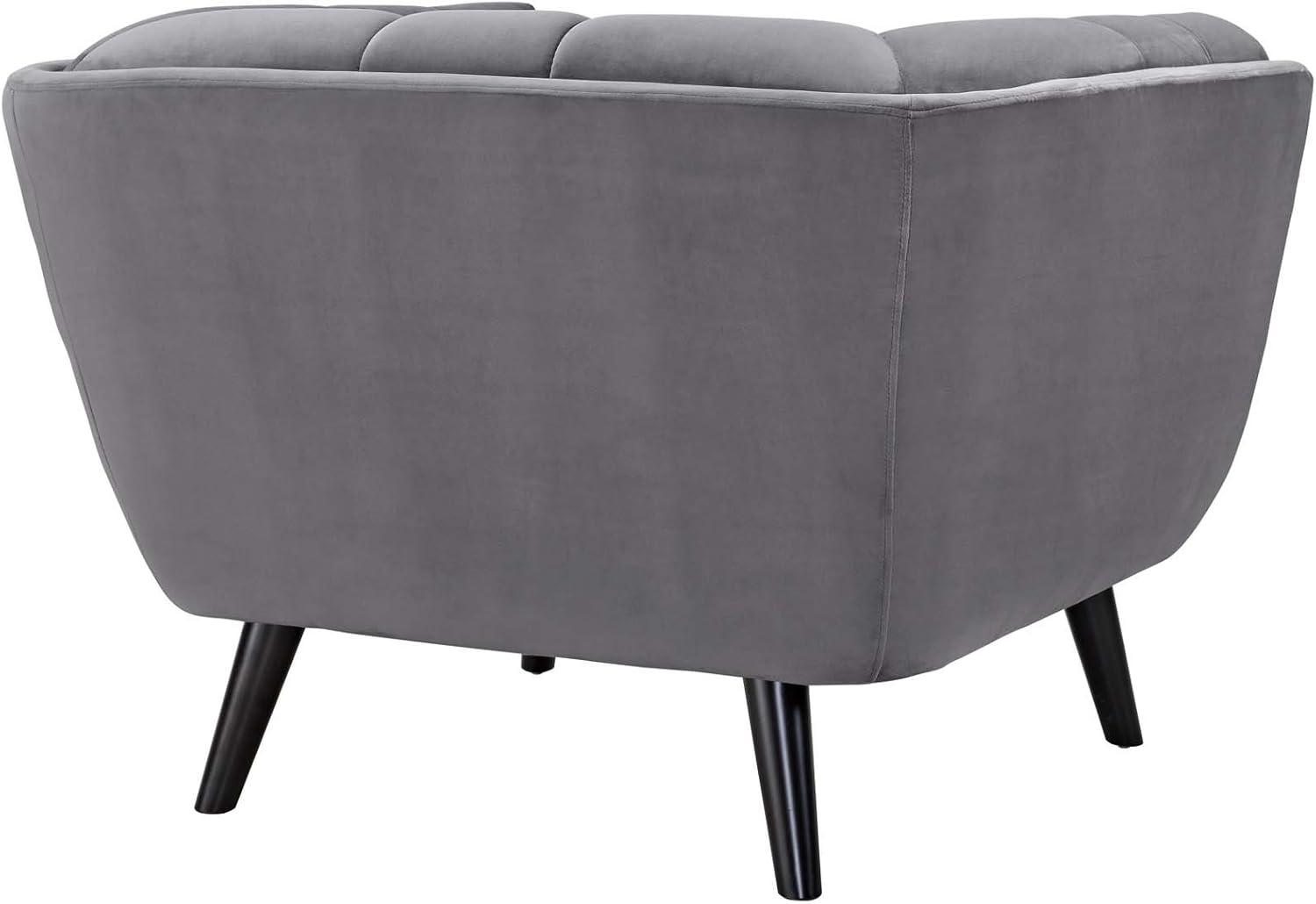 Modway Bestow Performance Velvet Armchair in Gray
