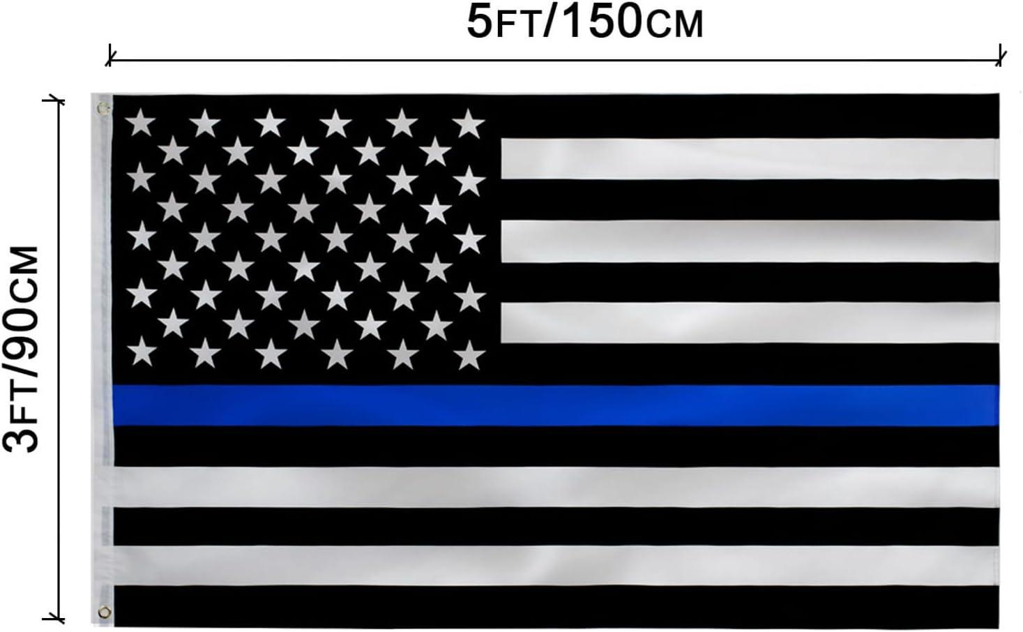 3' x 5' Thin Blue Line American Flag in Durable Nylon