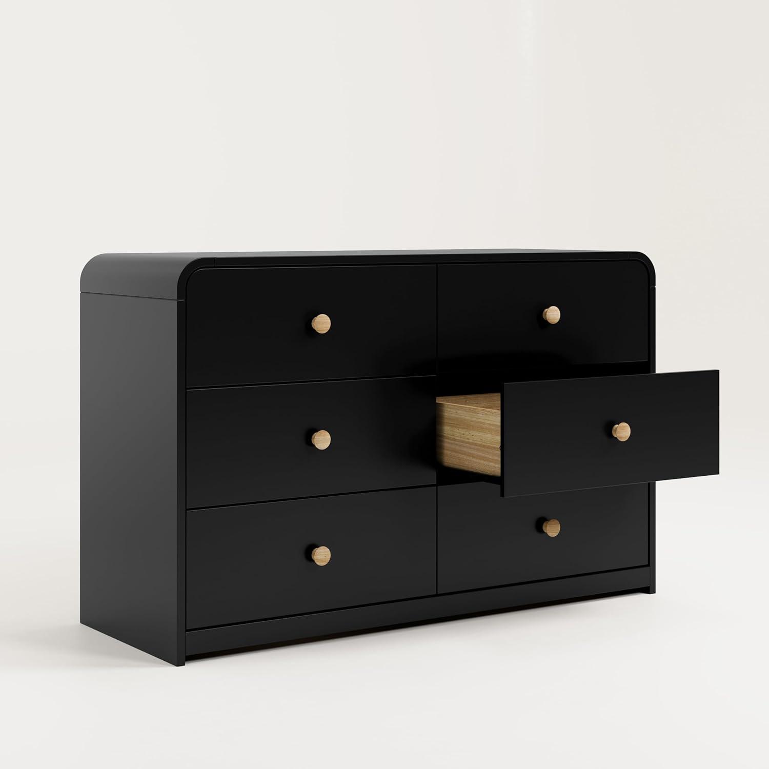 Storkcraft Santos 6-Drawer Dresser (Black with Natural)