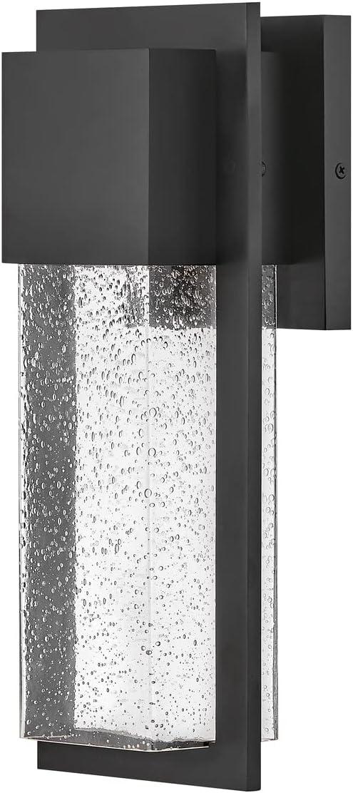 Alex Black Dimmable Outdoor Wall Lantern with Clear Seedy Glass