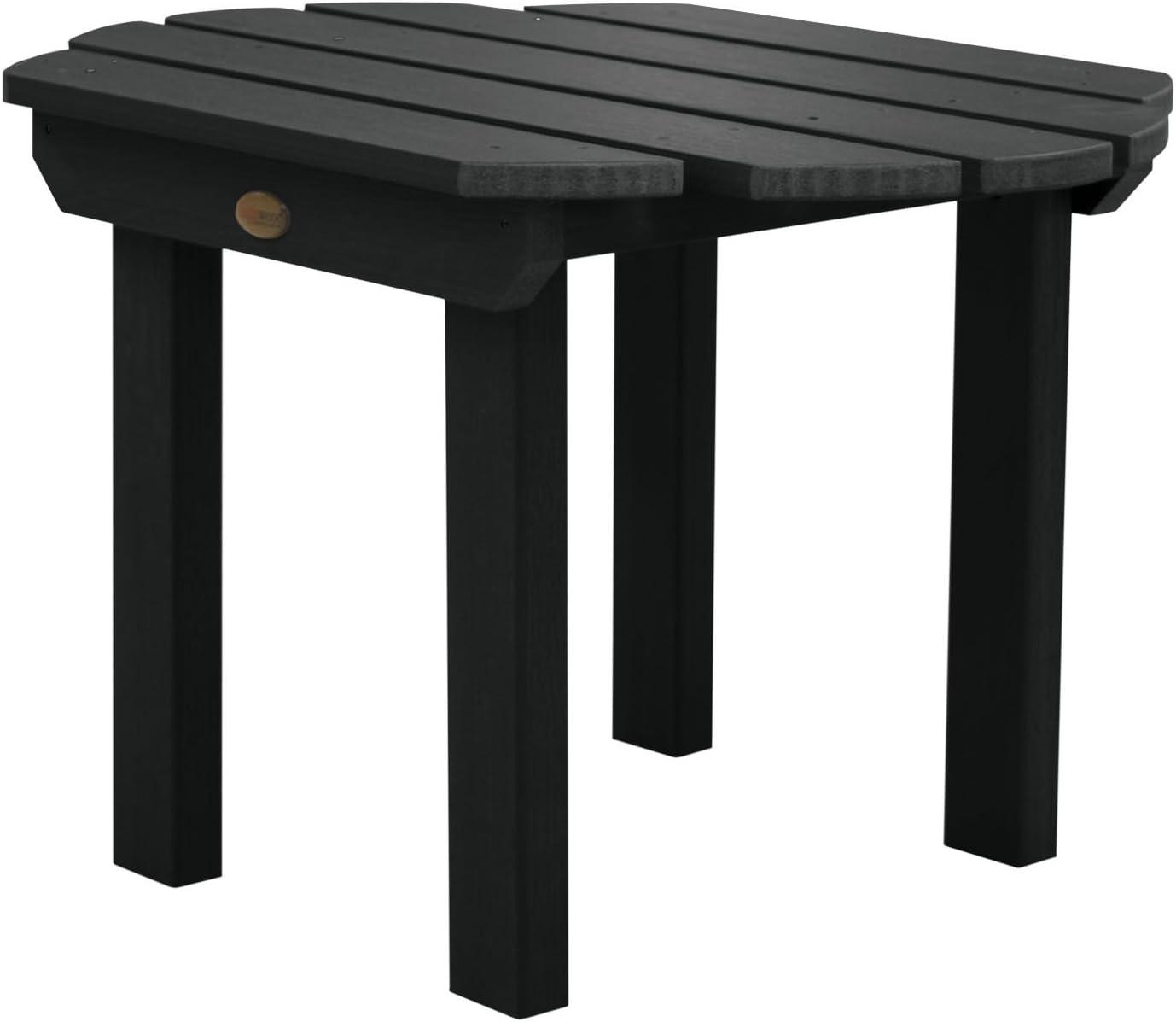 Black Poly Lumber Rectangular Patio Side Table