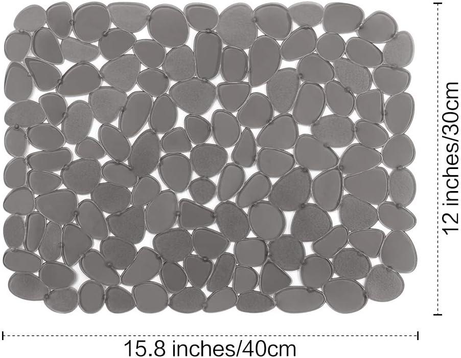 Yolife Pebble Sink Mats for Stainless & Porcelain Sinks, PVC Saddle Protectors - Dish & Glassware Guard (Grey, 2 Pack)