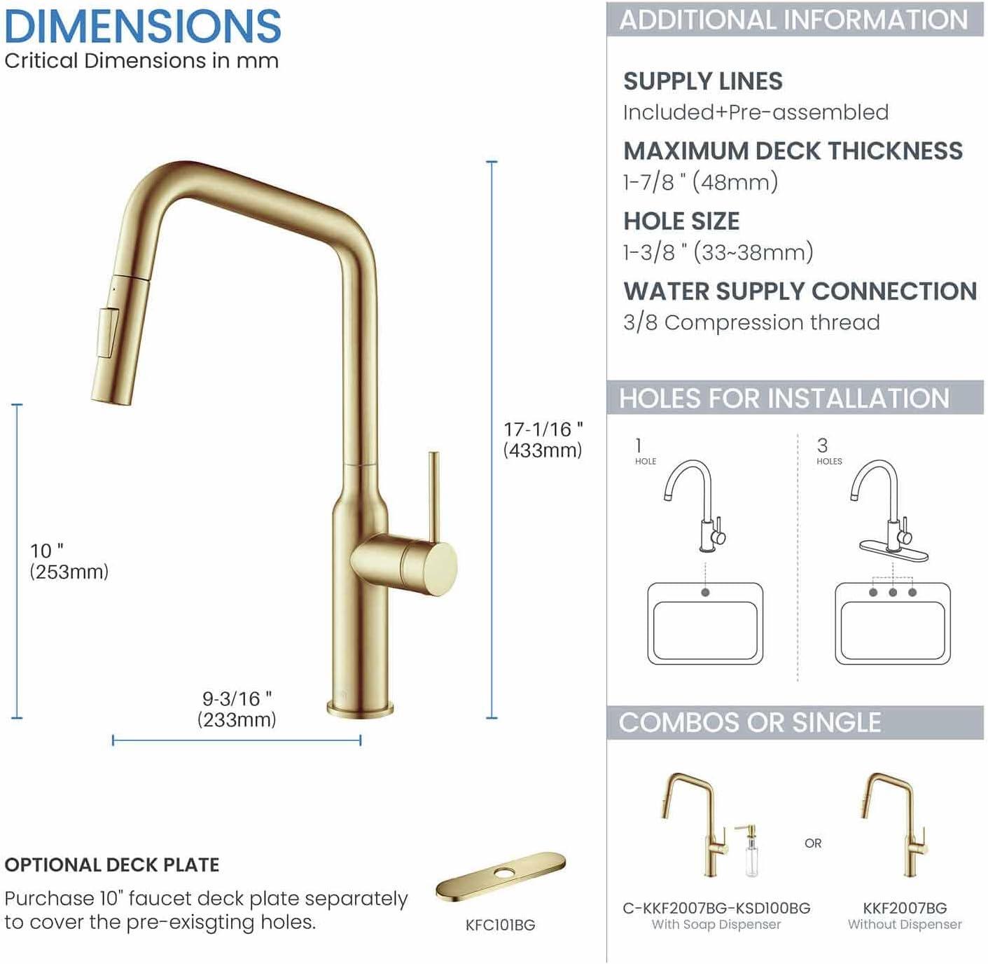 Macon Pull Down Single Handle Kitchen Faucet with Accessories