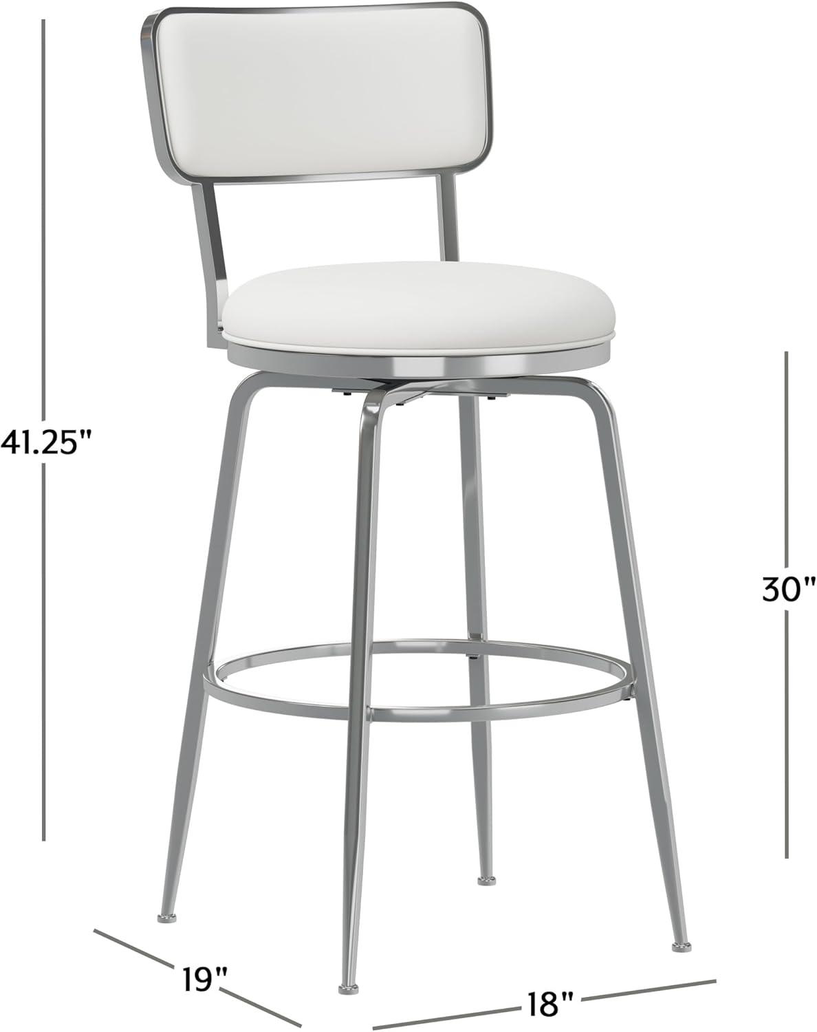 Hillsdale Furniture Baltimore Metal and Uph Swivel Bar Height Stool White