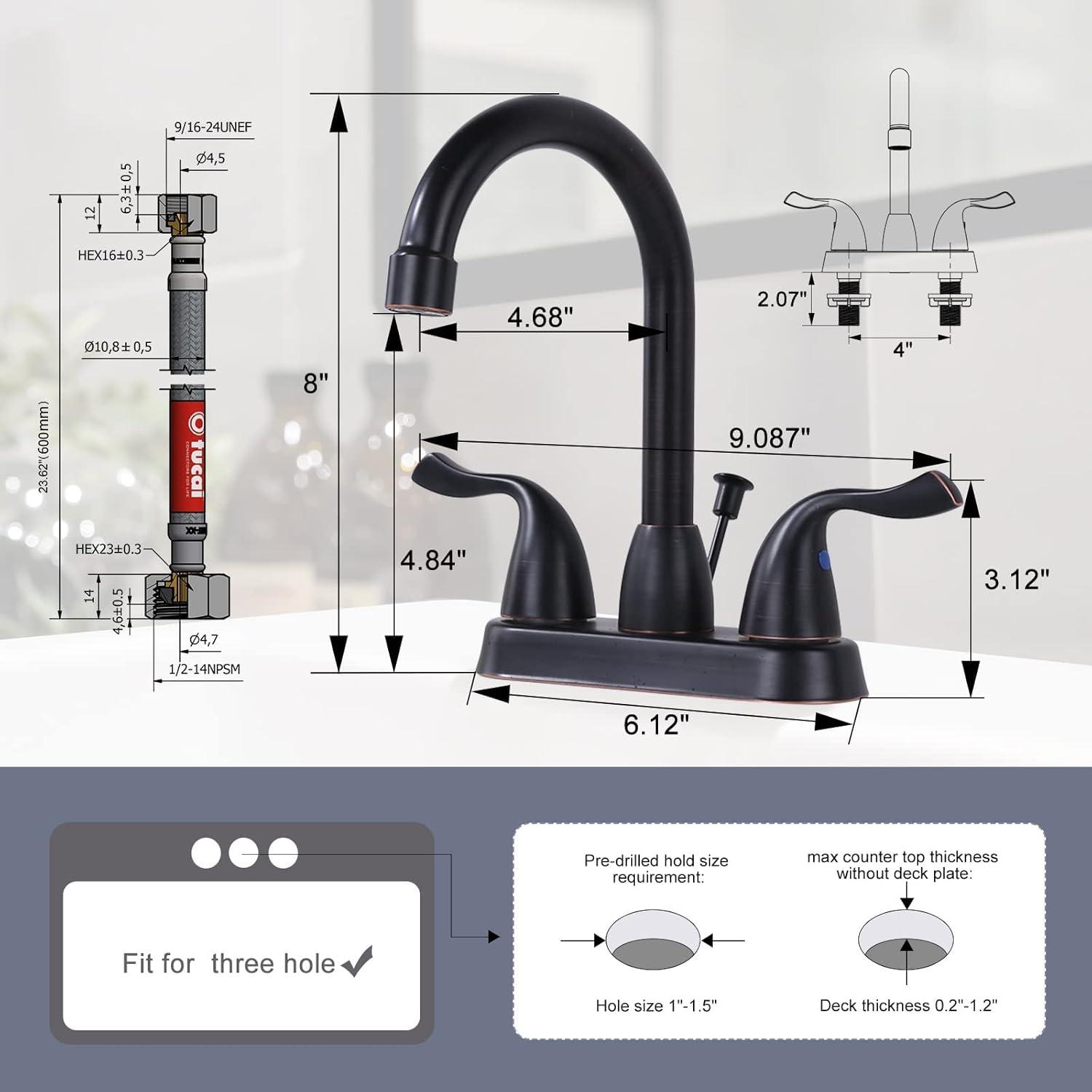 4 Inch Centerset Bathroom Faucet Oil Rubbed Bronze