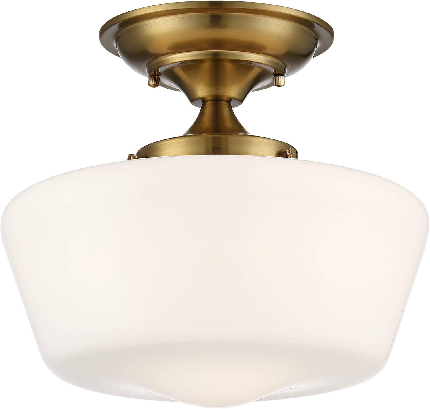 Soft Gold Opal Glass Globe Farmhouse Ceiling Light 20" x 9"