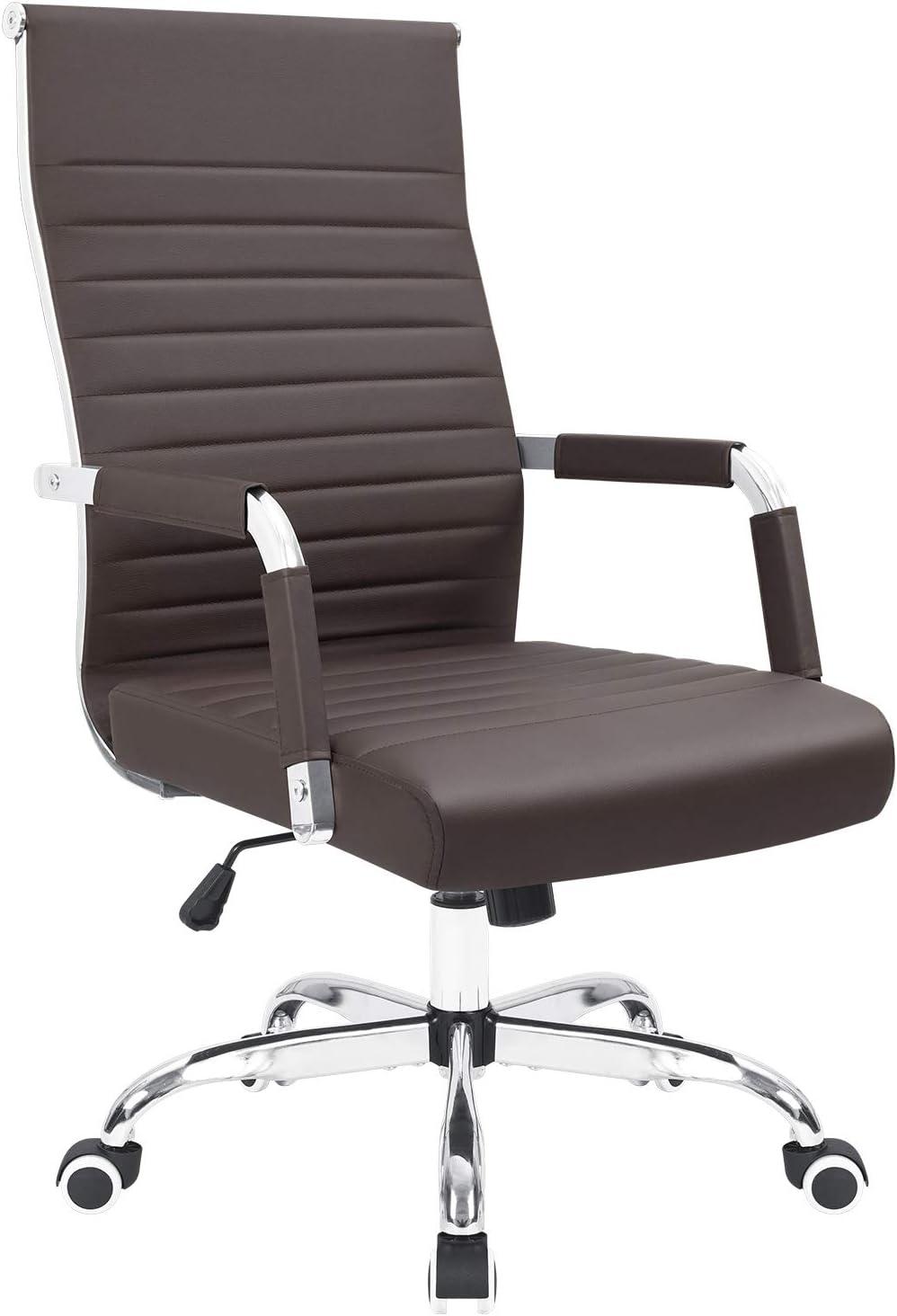 LACOO Mid-Back Faux Leather Desk Chair - Gray