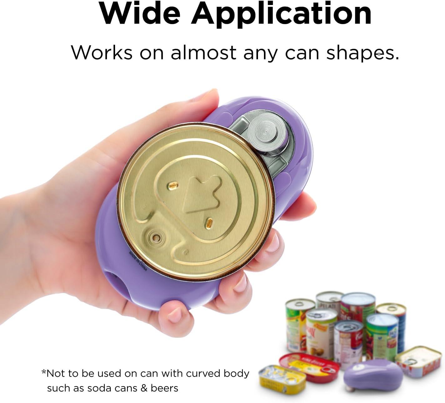 One-Touch Electric Can Opener: Auto Stop, Smooth Edge, Battery Operated