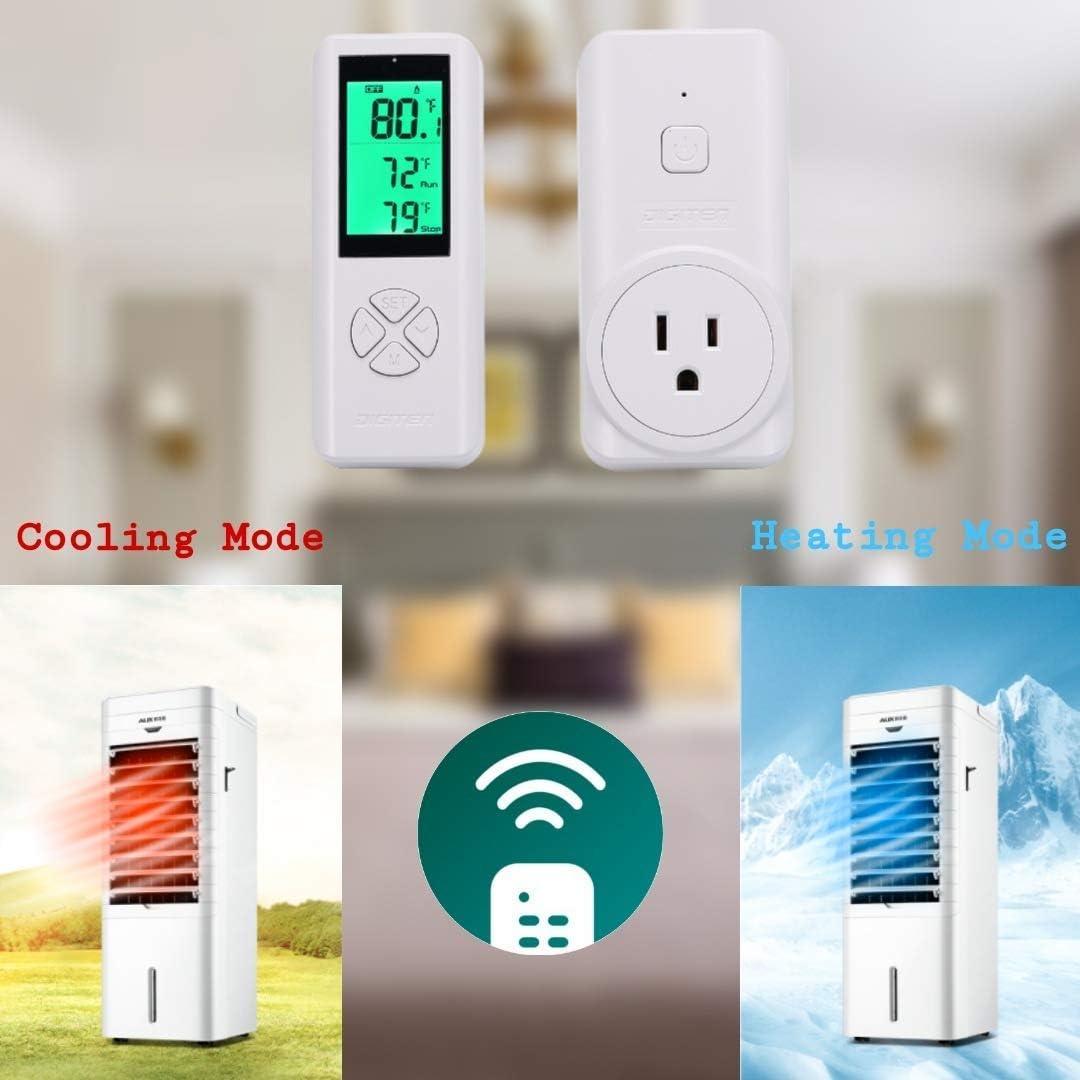 White Digital Wireless Thermostat with Remote Control