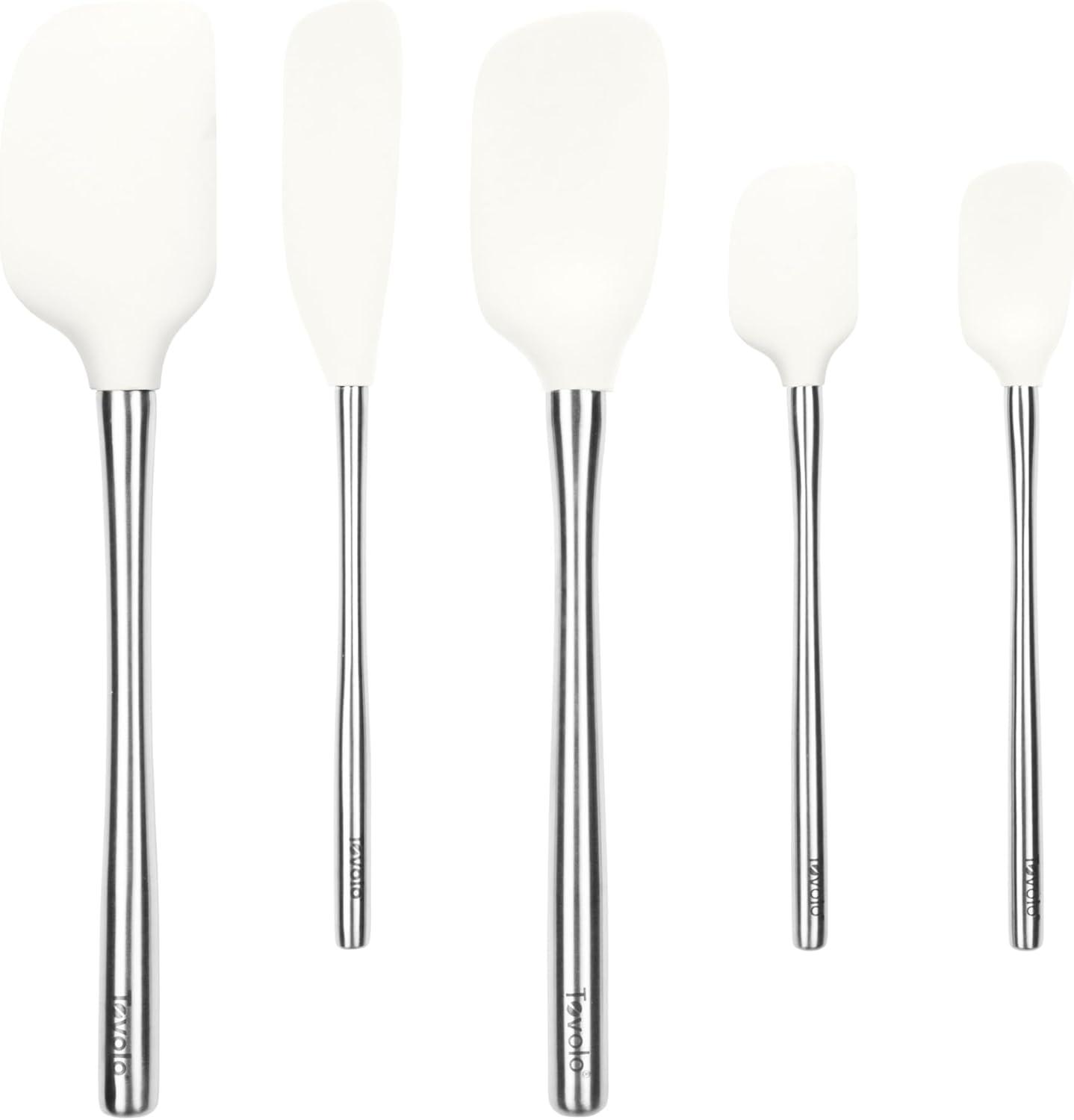 Tovolo 5pc Silicone and Stainless Handle Spatula Set White