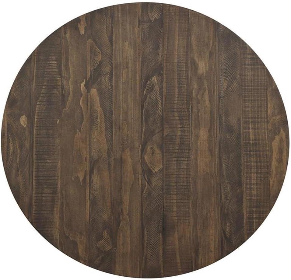 Lexicon Chevre Wood Counter Height Dining Room Round Table in Burnished Brown