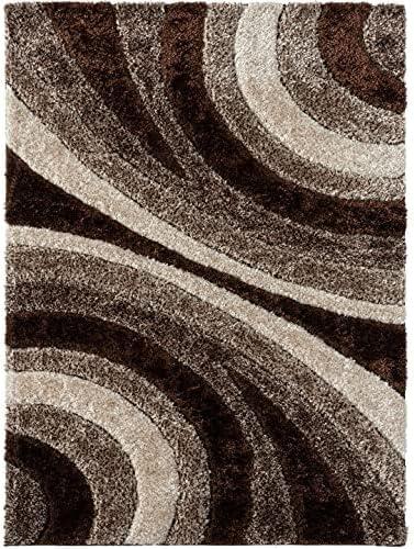 Luxe Weavers Modern Shag Geometric Area Rug, Gray 5x7