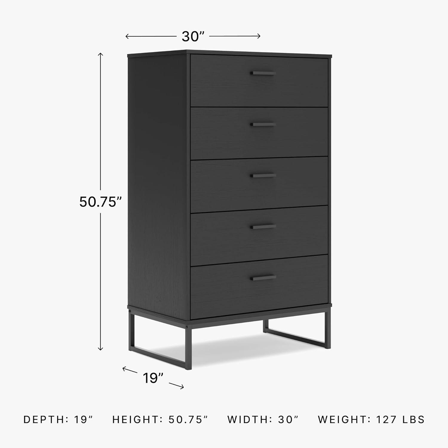 Signature Design by Ashley Socalle 5 Drawer Dresser, Black