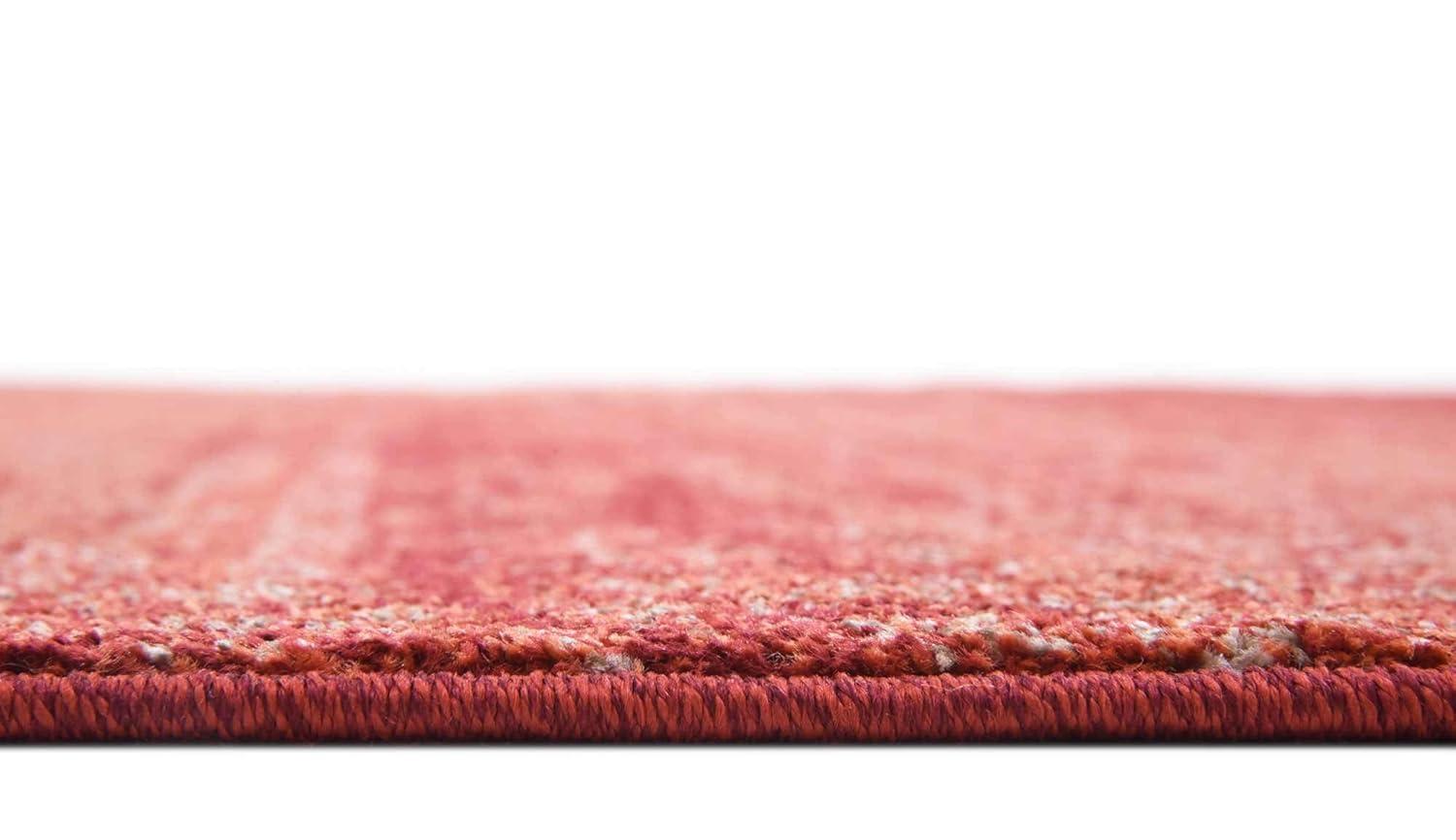 Unique Loom Lucille Del Mar 8 x 8 (ft) Loomed Polypropylene Terracotta/Red Square Indoor Distressed/Overdyed Area rug