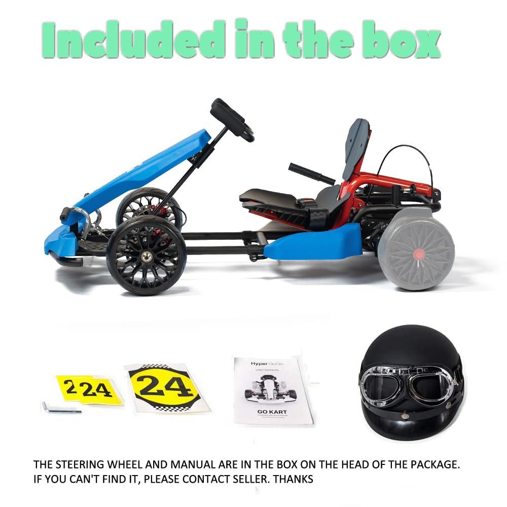 HYPER GOGO GoKart Kit - Hoverboard Attachment - Compatible with All Hover Boards,Blue