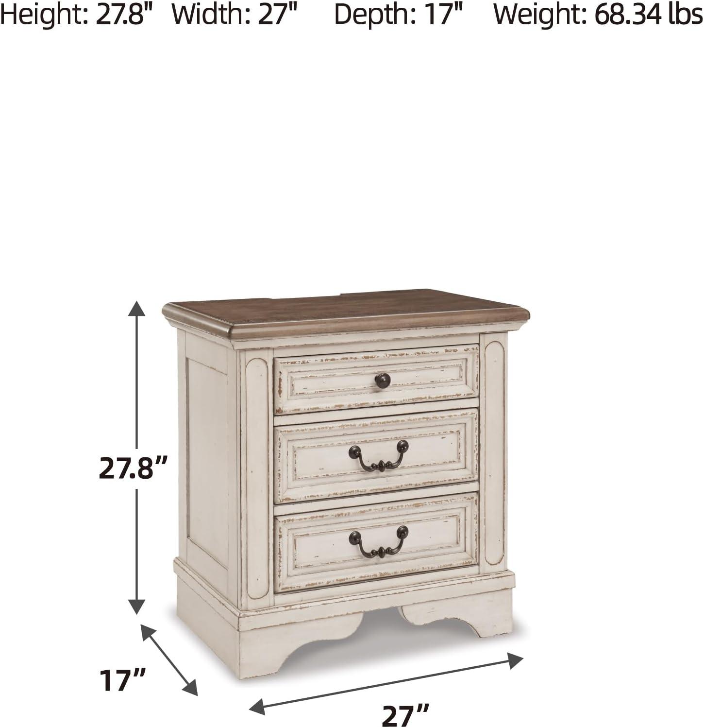 Hayley 3 - Drawer Nightstand in White