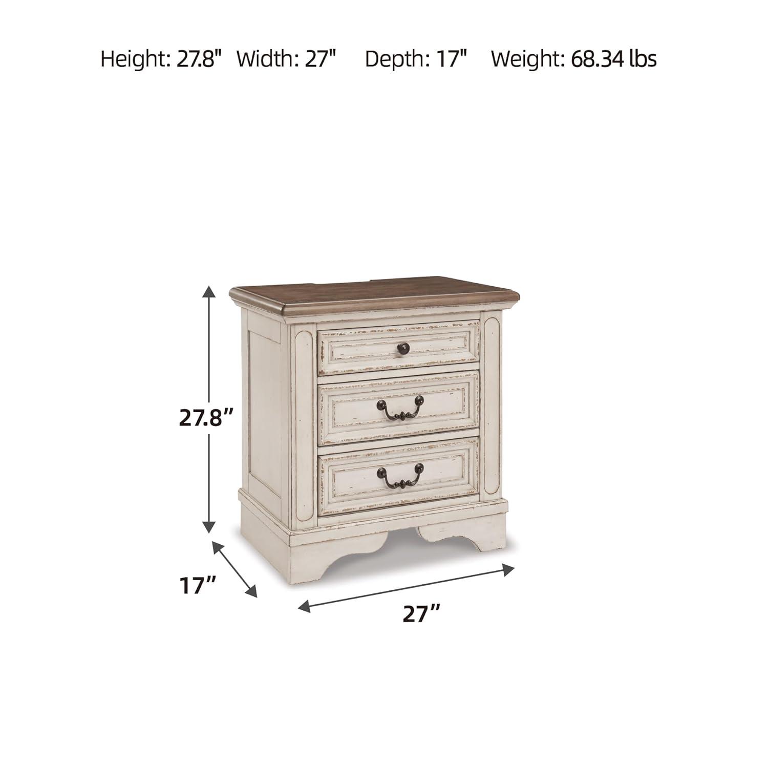 Hayley 3 - Drawer Nightstand in White