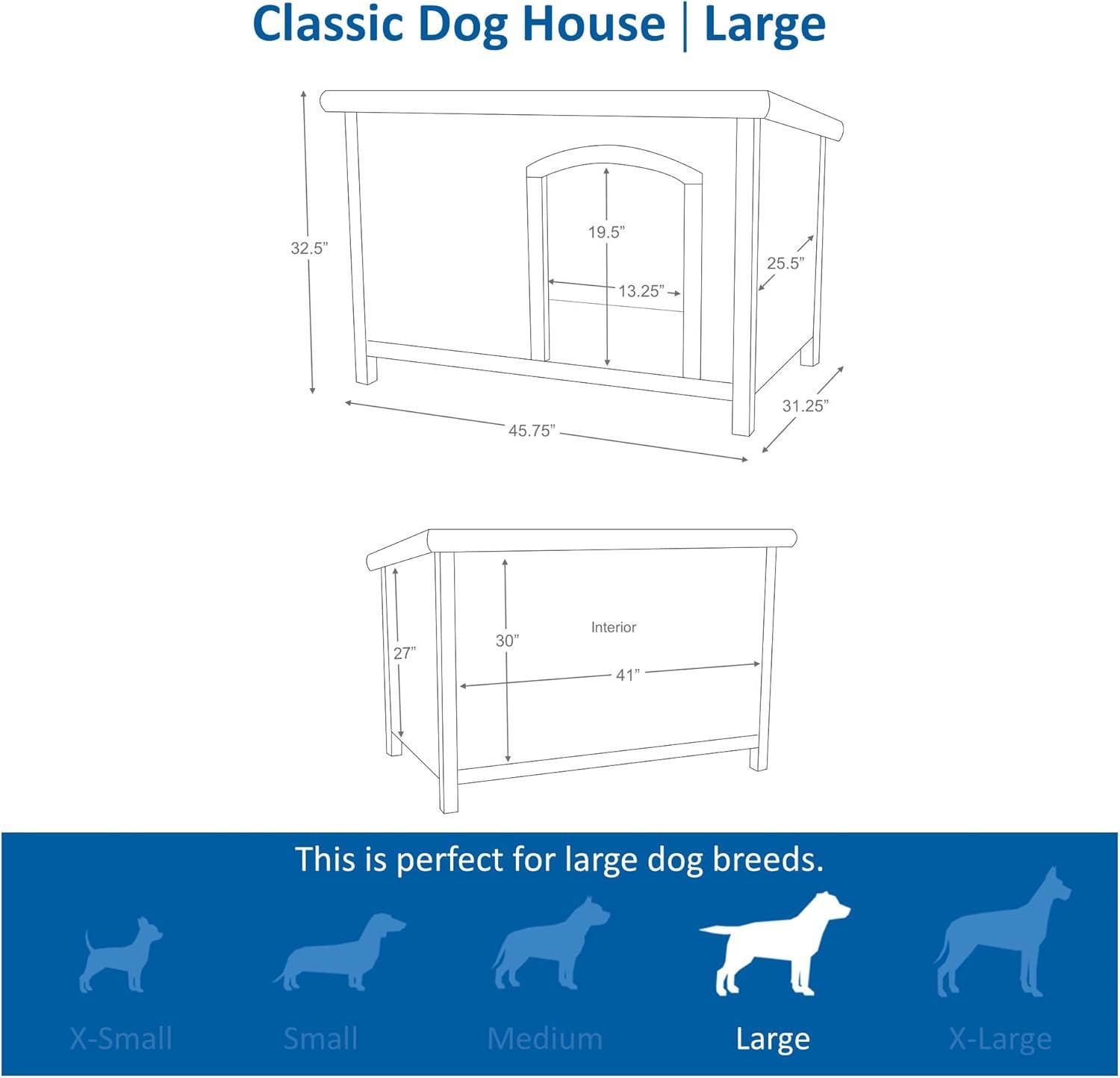 TRIXIE TRIXIE natura Classic Dog House, Flat Hinged Roof, Adjustable Legs, Elevated Pet Shelter
