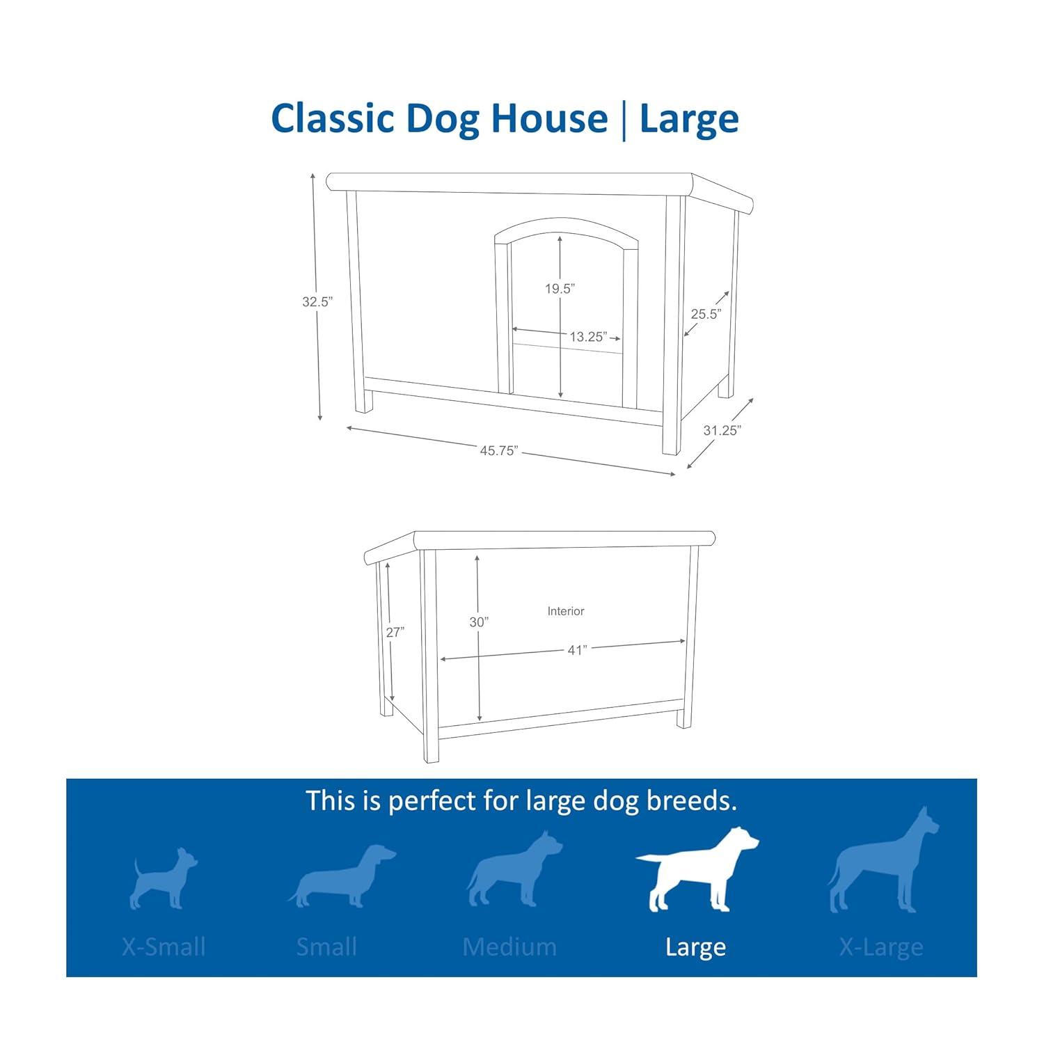 TRIXIE TRIXIE natura Classic Dog House, Flat Hinged Roof, Adjustable Legs, Elevated Pet Shelter