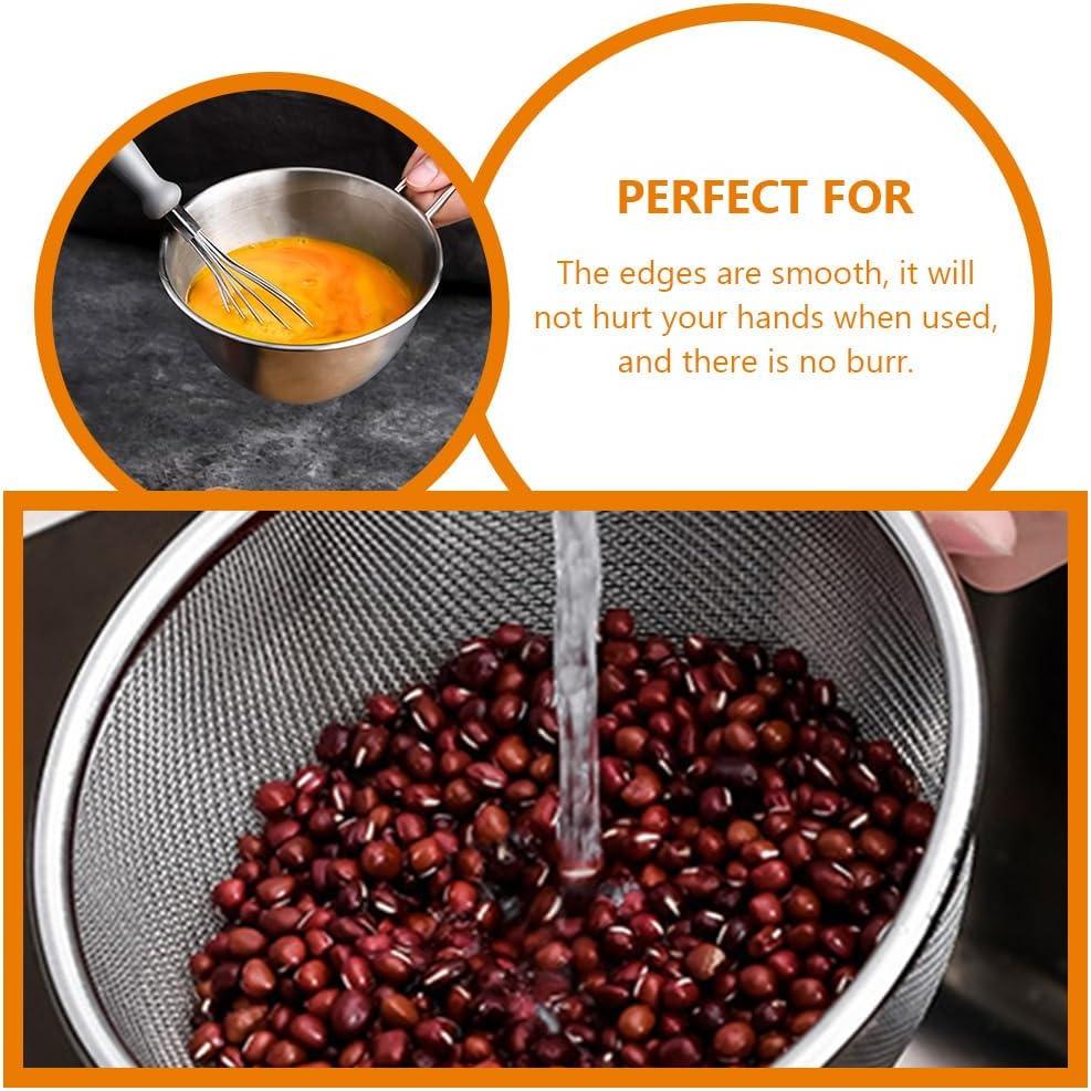 1 Set Colander with Bowl Fine Mesh Strainer Stainless Steel Strainer Kitchen Mixing Bowl Basin