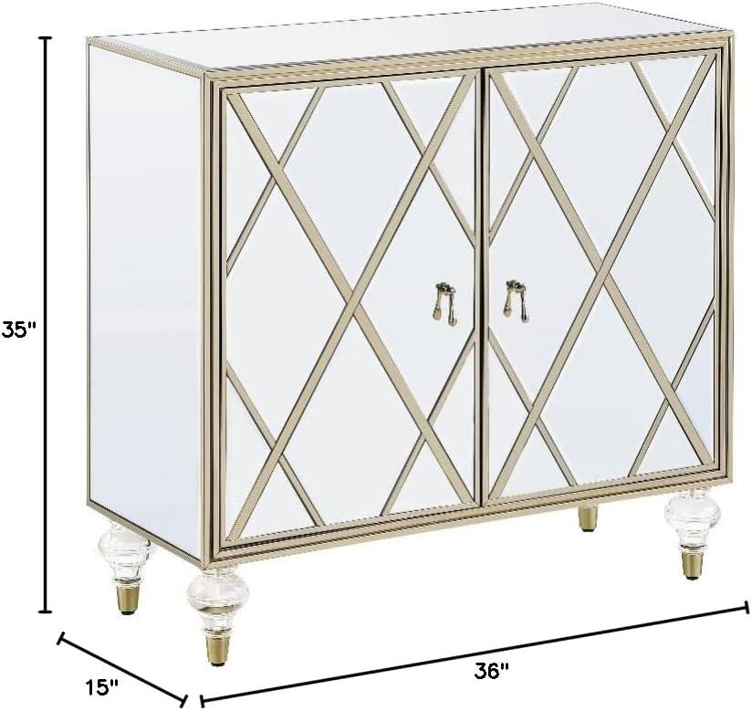 Coaster Astilbe 2-door Wood Accent Cabinet Mirror and Champagne