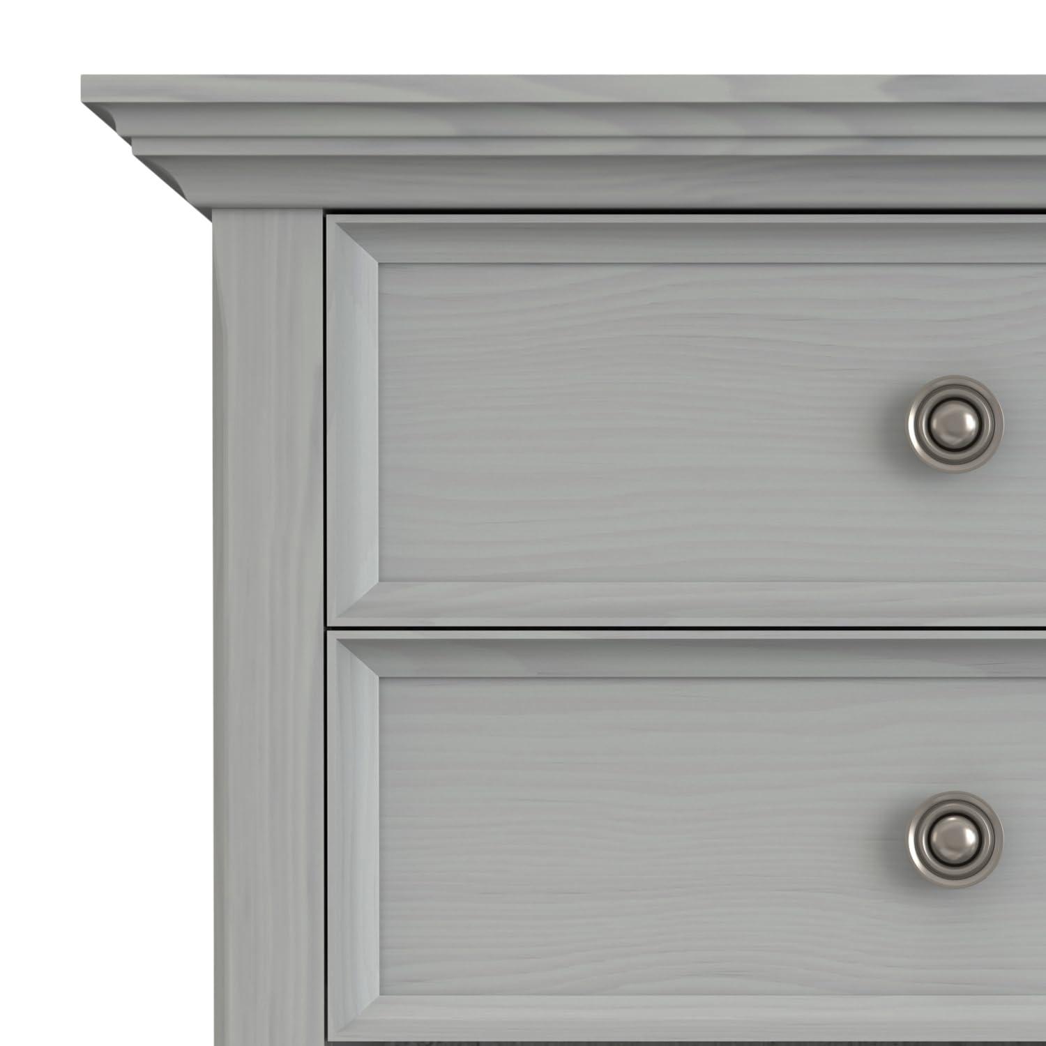Simpli Home Amherst 24"W 2-Drawer Solid Wood Nightstand with Open Shelf