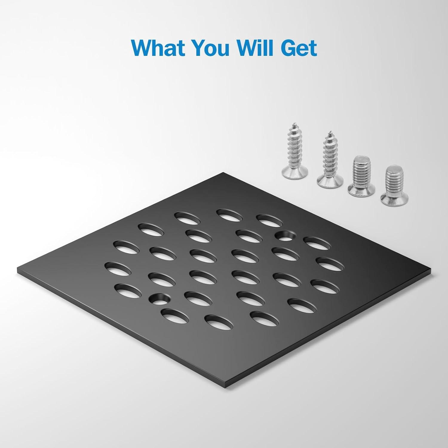 4010171 DRAIN COVER SQR SNP CHR Danco 4-1/4 in. Chrome Gray Square Drain Cover (Pack of 1)