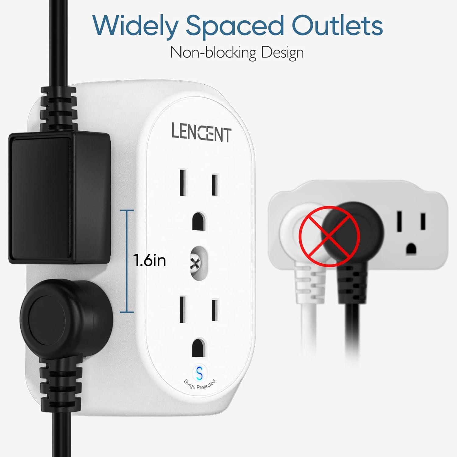 White 6-Outlet Surge Protector Power Strip with Grounding