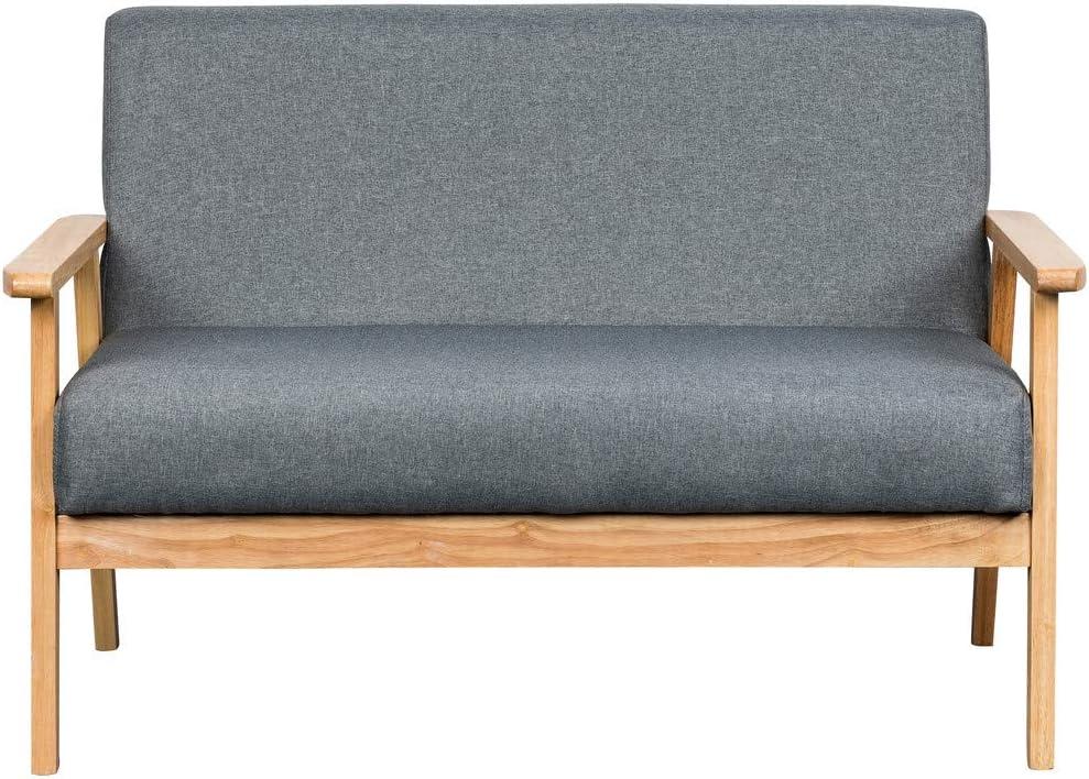 Maykoosh Beachy Beauty Beige Linen Fabric Loveseat