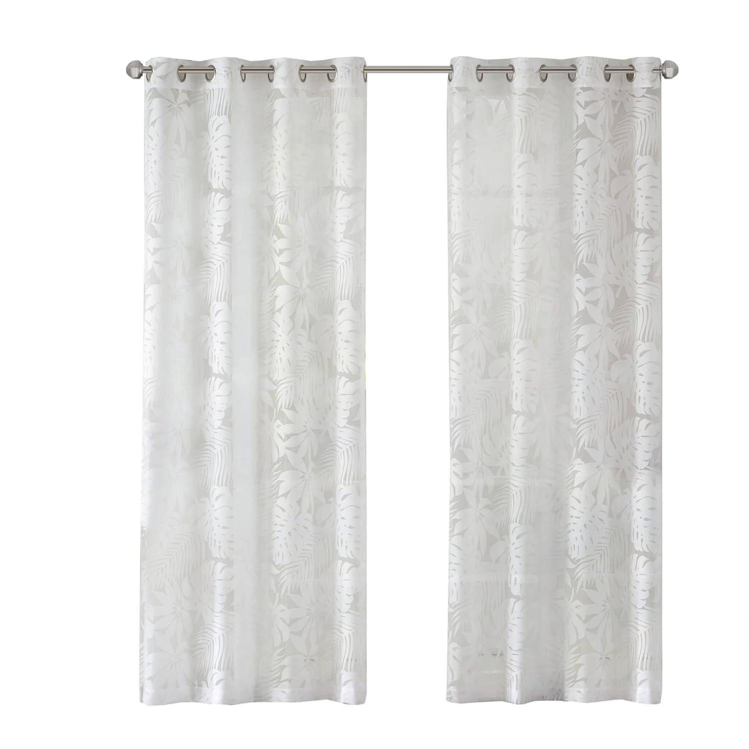 Madison Park Leilani Palm Leaf Burnout Single Window Sheer